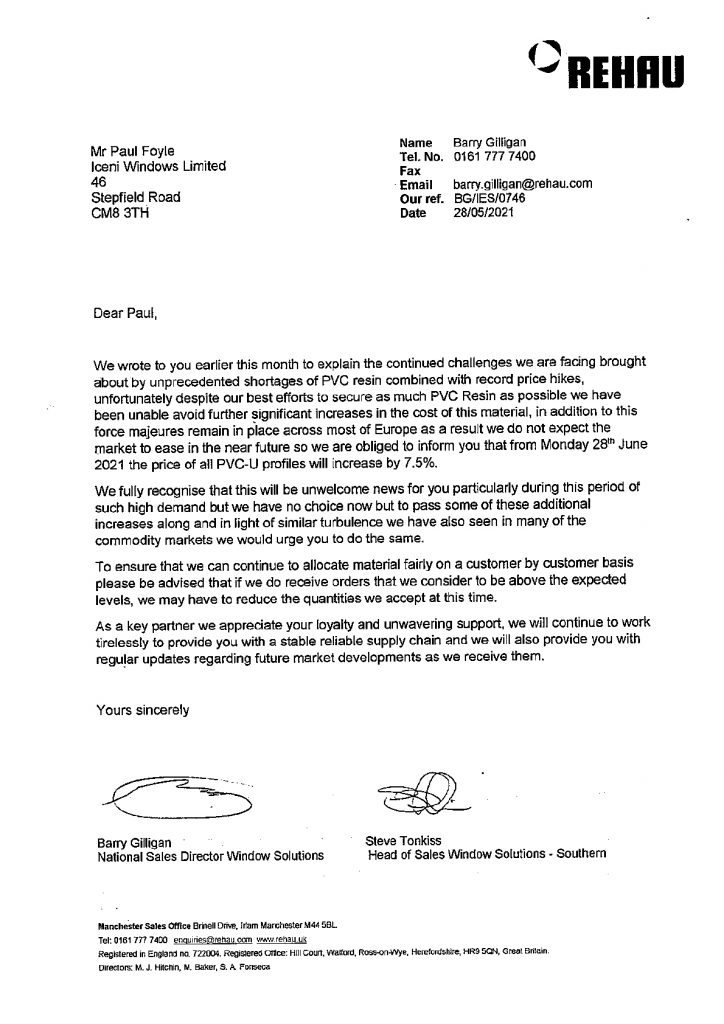 Worldwide resin shortage forces price increases